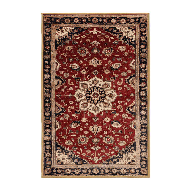 Machine Washable Turkish Brown Area Rug, Rectangle 3' x 5'