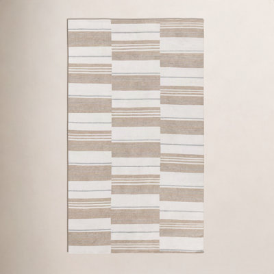 Cintra Ivory Hand-Woven Striped Outdoor Rug