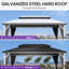 Pavillon de jardin à toit double 12 pi x 16 pi à toit rigide en mauve avec rideau et filet pour patio, jardin et cour arrière mauve-134058660