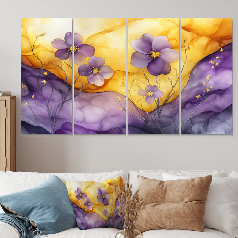 Glenmeadow - art mural fleur de pommier - décoration murale traditionnelle, H 32 po x l 64 po, 4