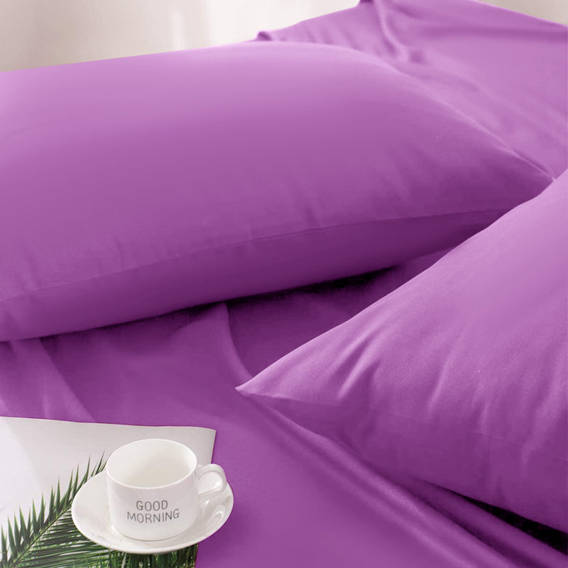 Jaramiah Super Soft Plain Microfiber PillowCase, Purple