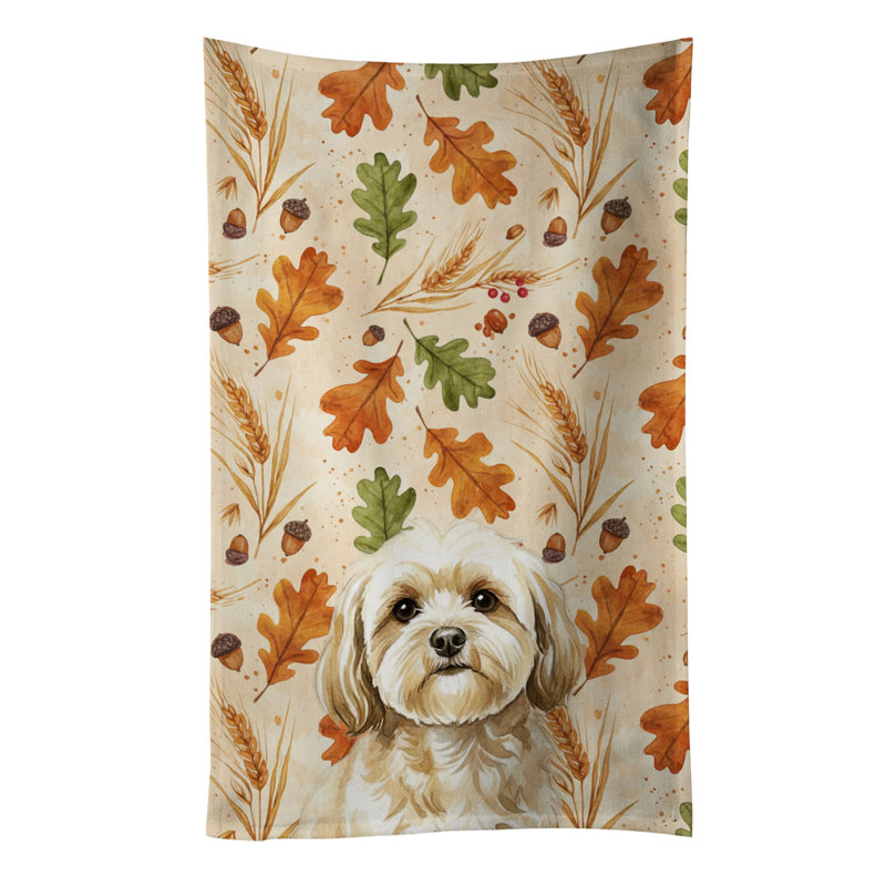 Serviette de cuisine crème Lhasa Apso Heirloom, Crème Lhassa Apso