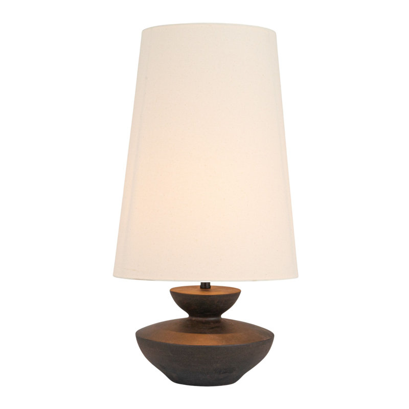 Matilda Sculptural Resin Table Lamp with Oversized Linen Shade