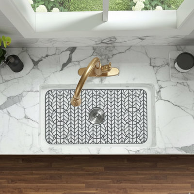 Sink Protectors for Kitchen Sink, Kitchen Sink Protector Mat Heat-Resistant Silicone Folding Non-Slip Mat for Stainless Steel Sink (Grey)