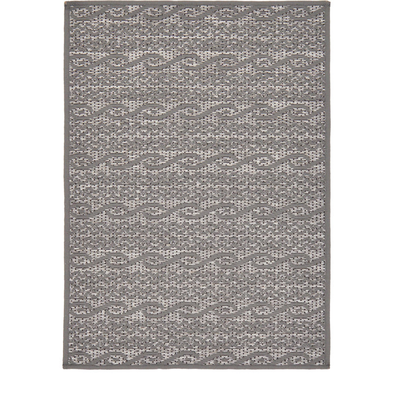 Tapis pour l'intérieur et l'extérieur à motif abstrait gris Snelling, Rectangle 8 pi x 11 pi 4 po, Gray