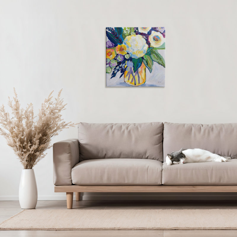 «My Flame Abstract Bouquet Canvas», conception par Jeanette Vertentes, H 17 po x l 17 po