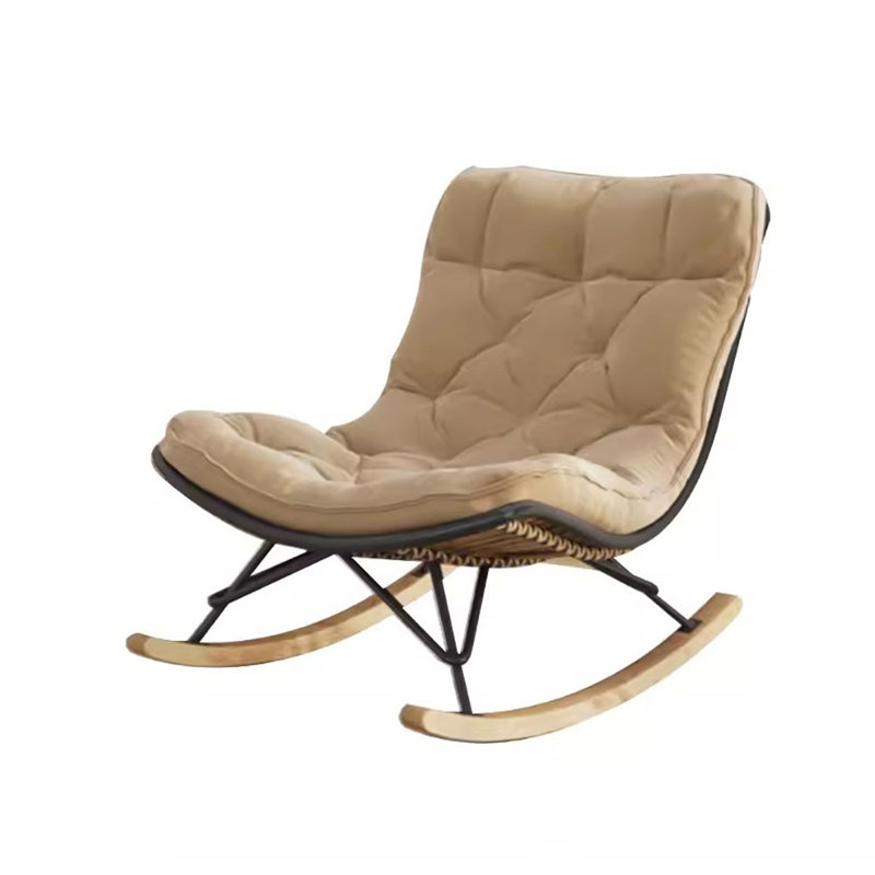 Chaise berçante simple et décontractée moderne, Beige
