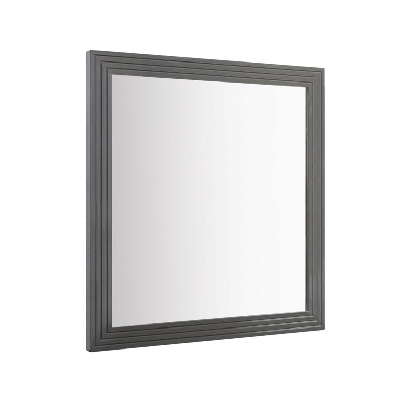 Miroir de commode Cid Resu, structure à lattes grise, 41 pouces, bois d'ingénierie