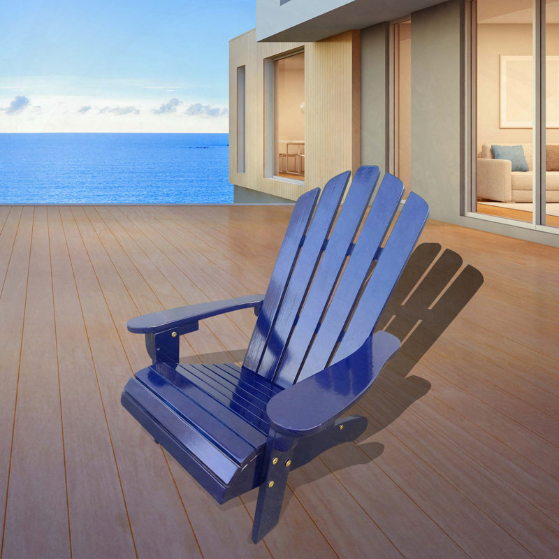 Solid Wood Children's Adirondack Chair - Blue, Blue