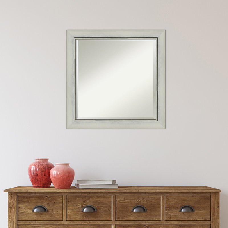 Kellison Wall Mirror, 24" x 24", Black/Silver