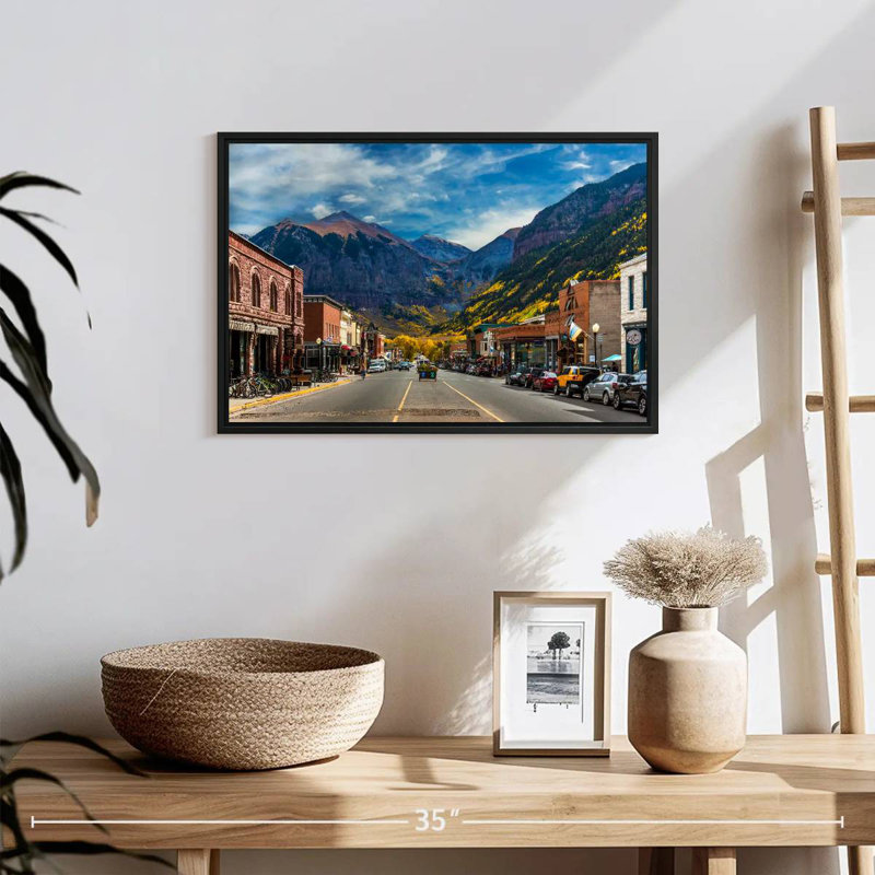 Petite ville de Telluride, 19 po x 13 po, Cadre flottant noir
