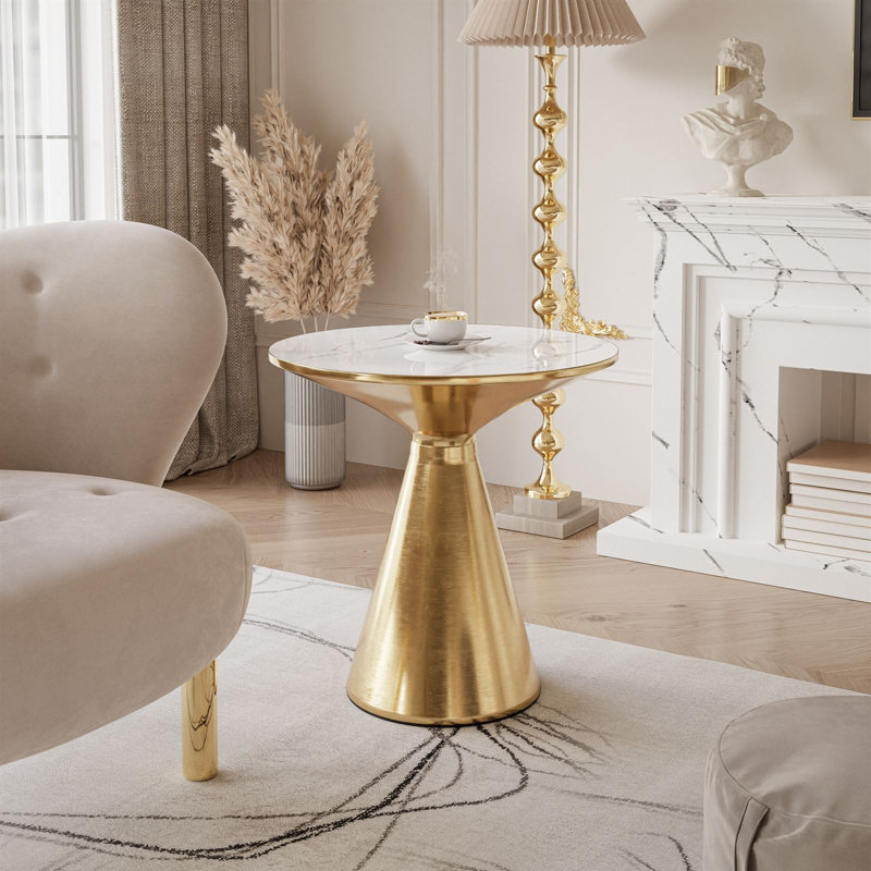 Coffee Table, White glossy marble