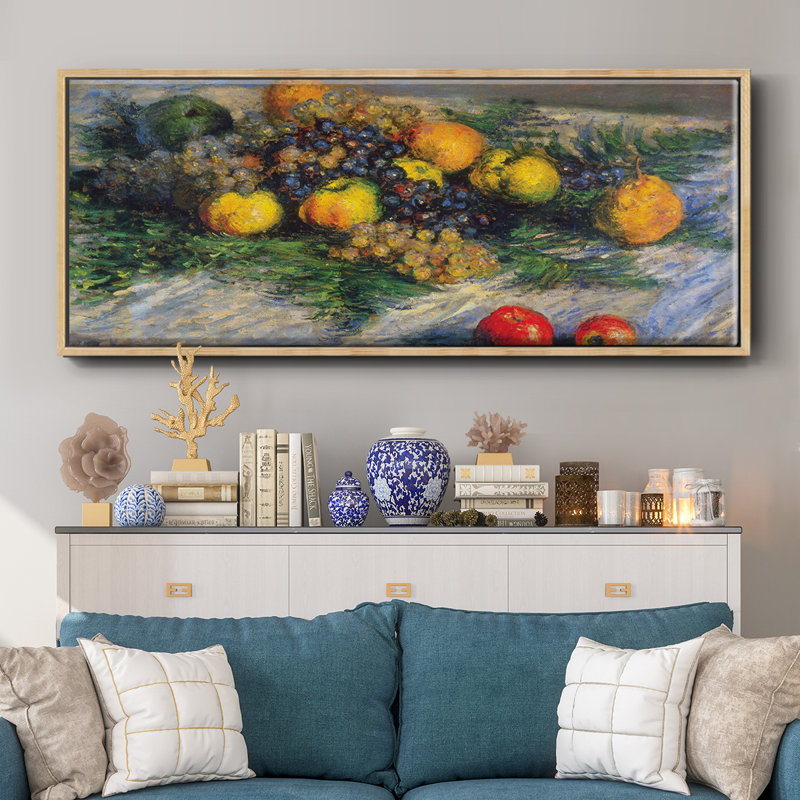 Nature morte encadrée sur toile par Claude Monet, Toile avec cadre flottant noir, H 17 po x l 25 po x P 2 po