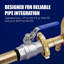 Robinet à bille en acier inoxydable 3/8 pouces à ouverture double 2 pièces avec poignée de verrouillage bleue 1000 WOG