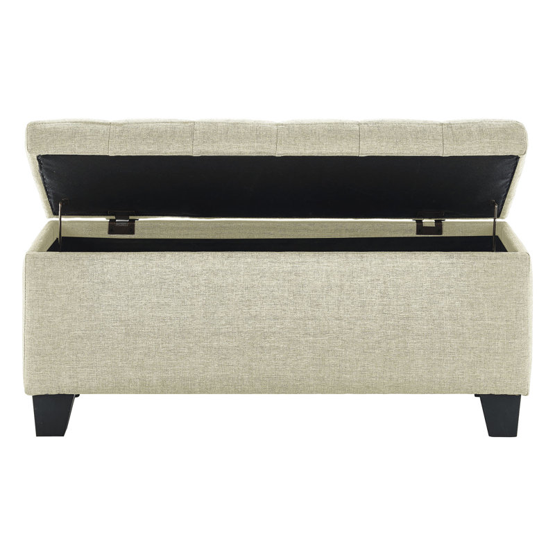Banc de rangement rembourré Maida, Beige