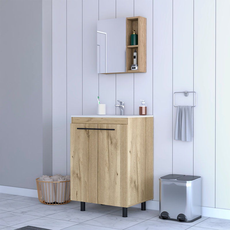 Meuble-lavabo simple 17,7 po avec plateau Burnice