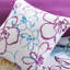 Édredon bleu pour lit simple / simple TG, avec broderie florale TG en bleu, rembourrage et