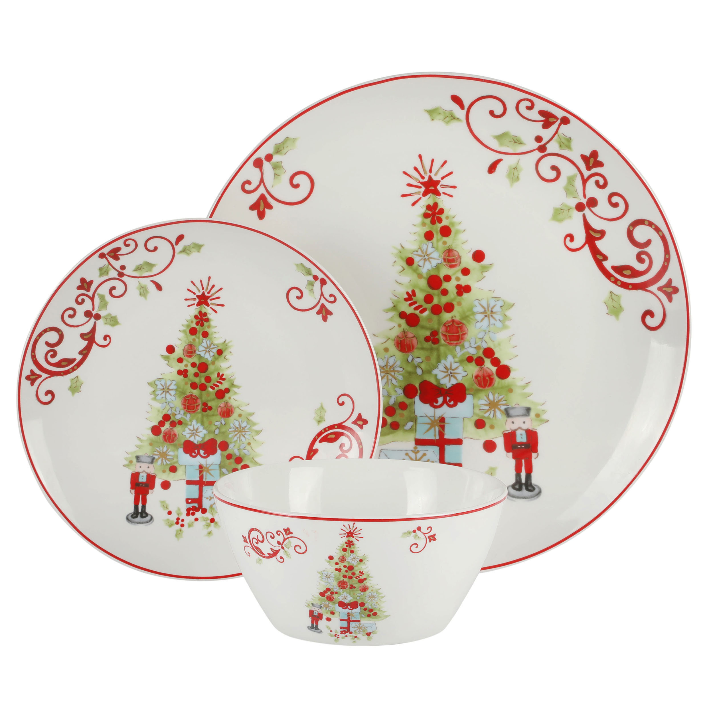 Gibson Christmas Dinnerware Service For 12 Gibson Home Festive