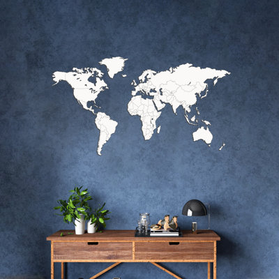Mappa Del Mondo - COLORI ASTRATTI Mappa Del Mondo - No Frame Print on MDF
