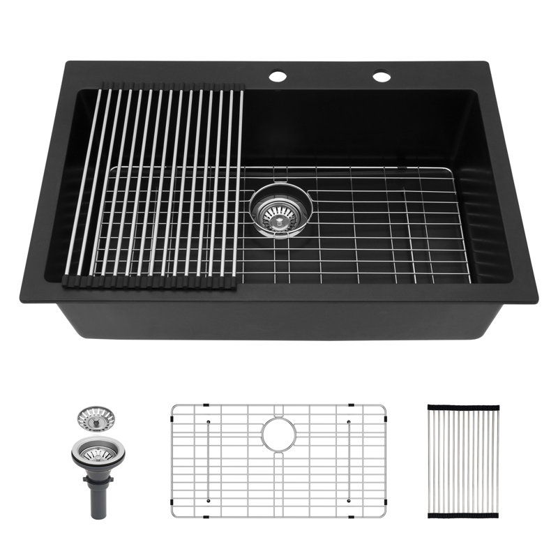 High-performance Quartz Black Kitchen Sink - Contemporary Design For Modern Kitchens