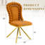 Ensemble de 2 chaises de salle à manger modernes en velours orange avec coussins gonflables-17808342