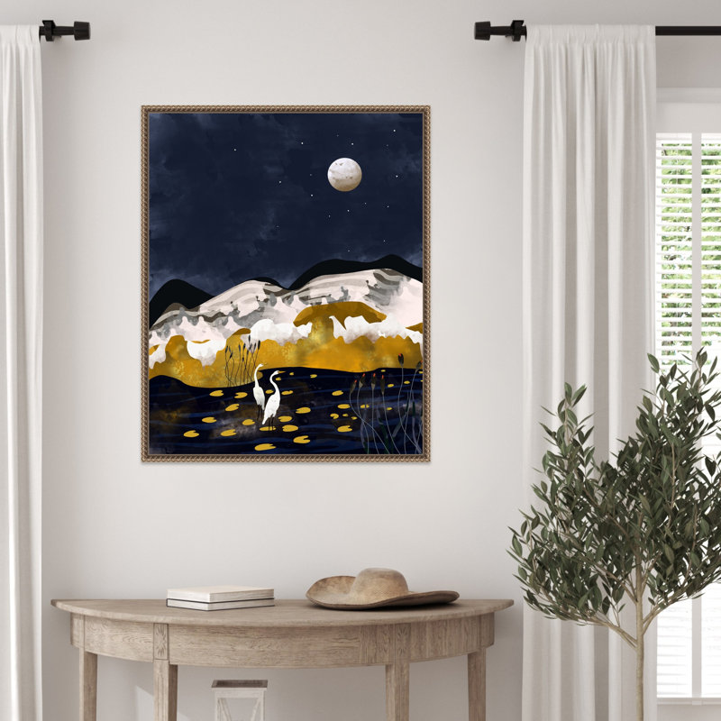 «Midnight Lake» par Maupin, reproduction d'art sur toile encadrée, H 28 po x l 23 po