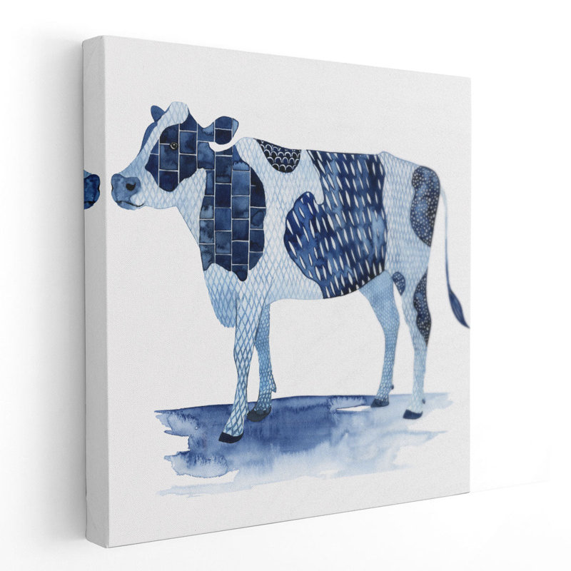«Cobalt Farm Animals I», reproduction d'art sur toile, H 24 po x l 24 po