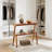 Contemporary Side Table with Two-Tier Storage and Solid Wood Frame
