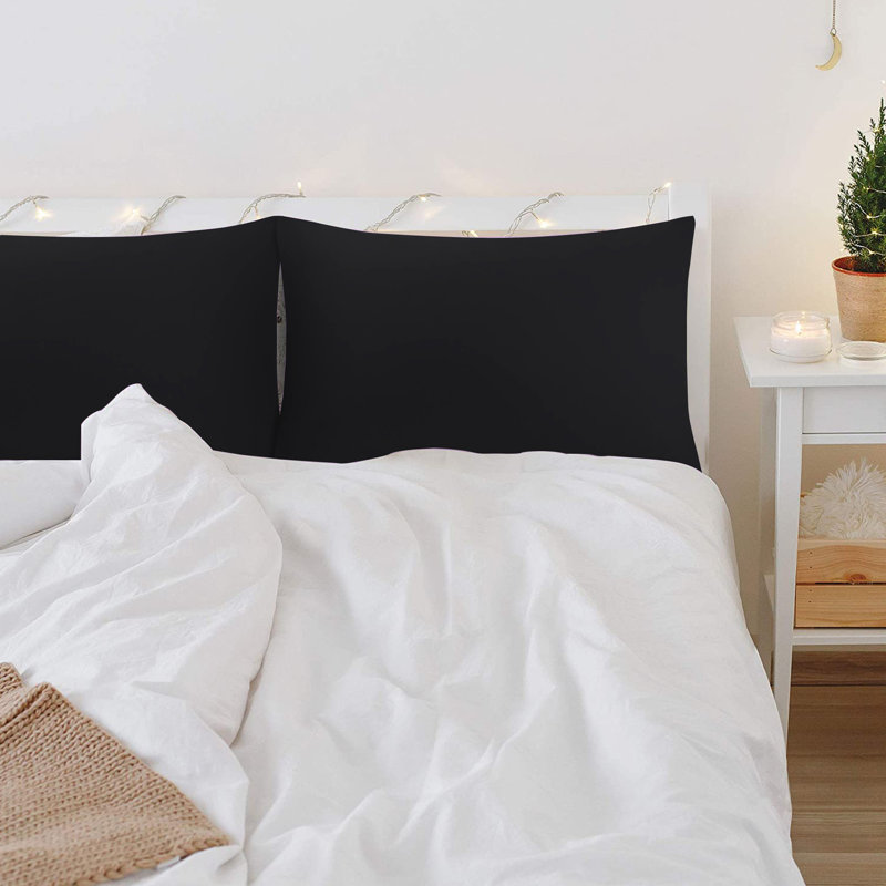 Feival Cotton Blend/Polyester Pillow Case, Black