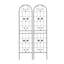 Ensemble de 4 treillis de jardin en métal antirouille de 19,7 po pour plantes grimpantes support de fleurs extérieur noir-1692052098