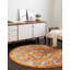 Tapis orange / vert / ivoire tissé à la machine Hilley-1526022477