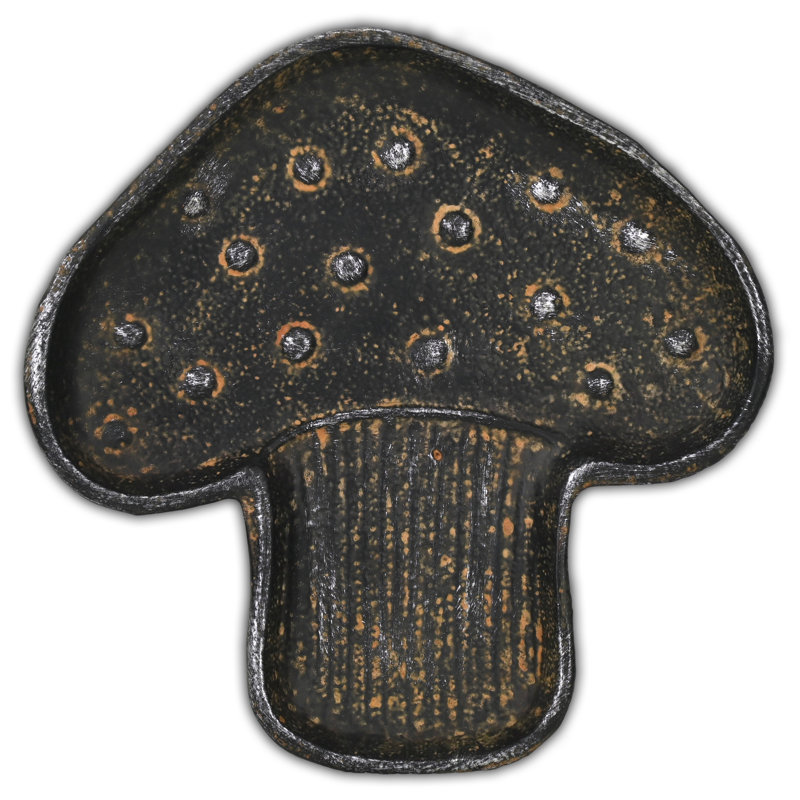 Cressida 7" Cast Iron Mushroom Catchall Dish, Black