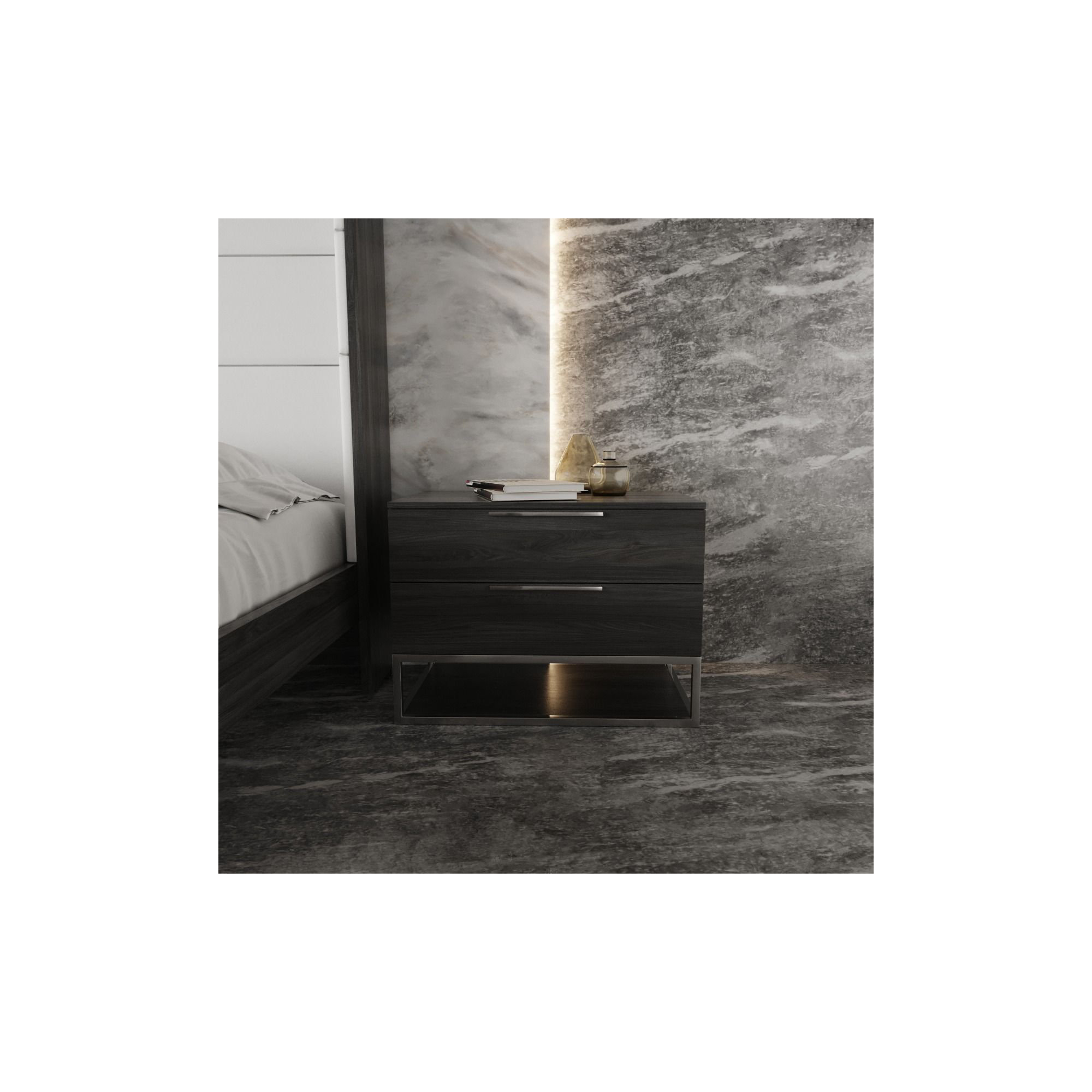 Carstarphen - Modern Nightstand, Gray Elm