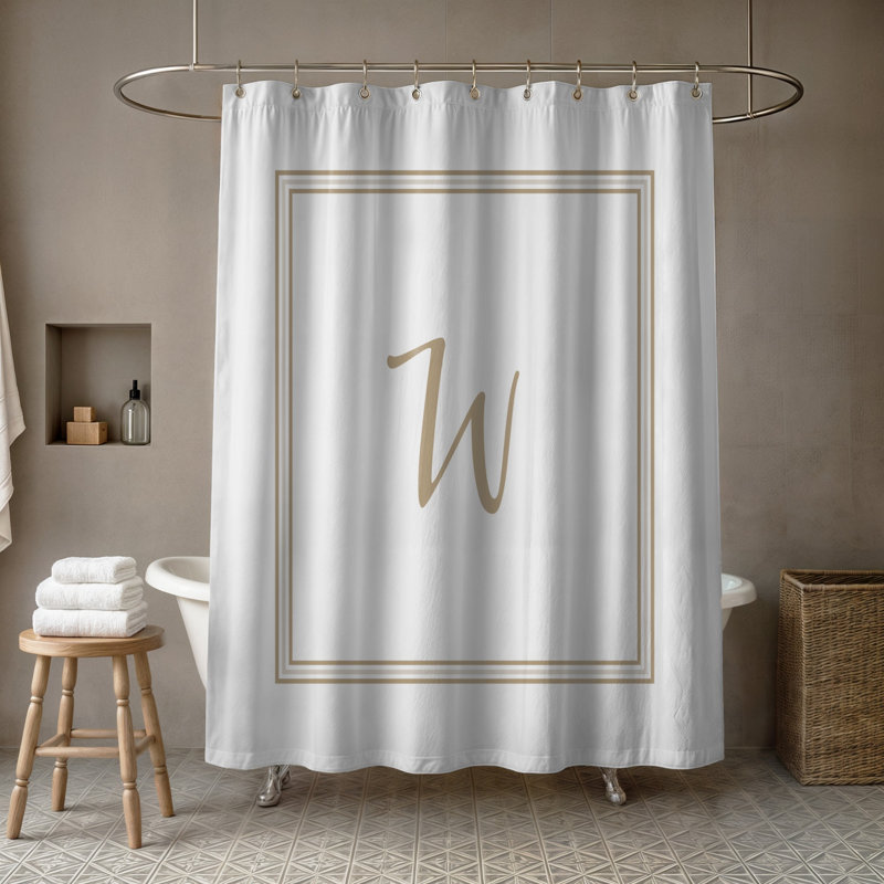 Rideau de douche simple , W, Beige