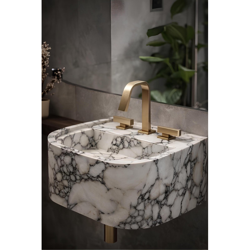 Lavabo de luxe en marbre Calacatta Viola