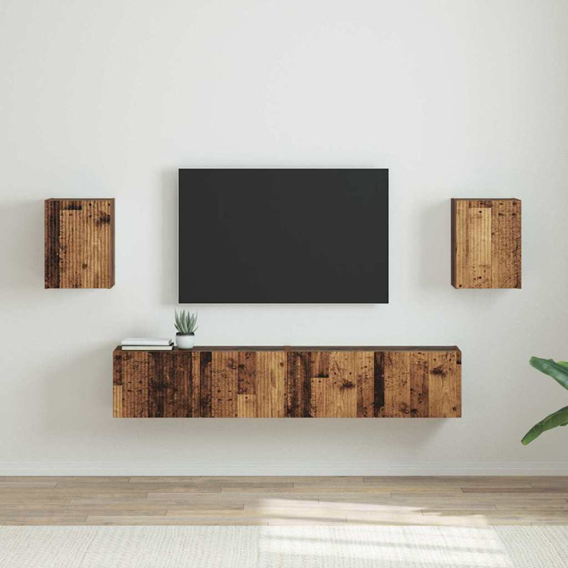 Unfinished TV Stand for TVs up to 24", Old Wood