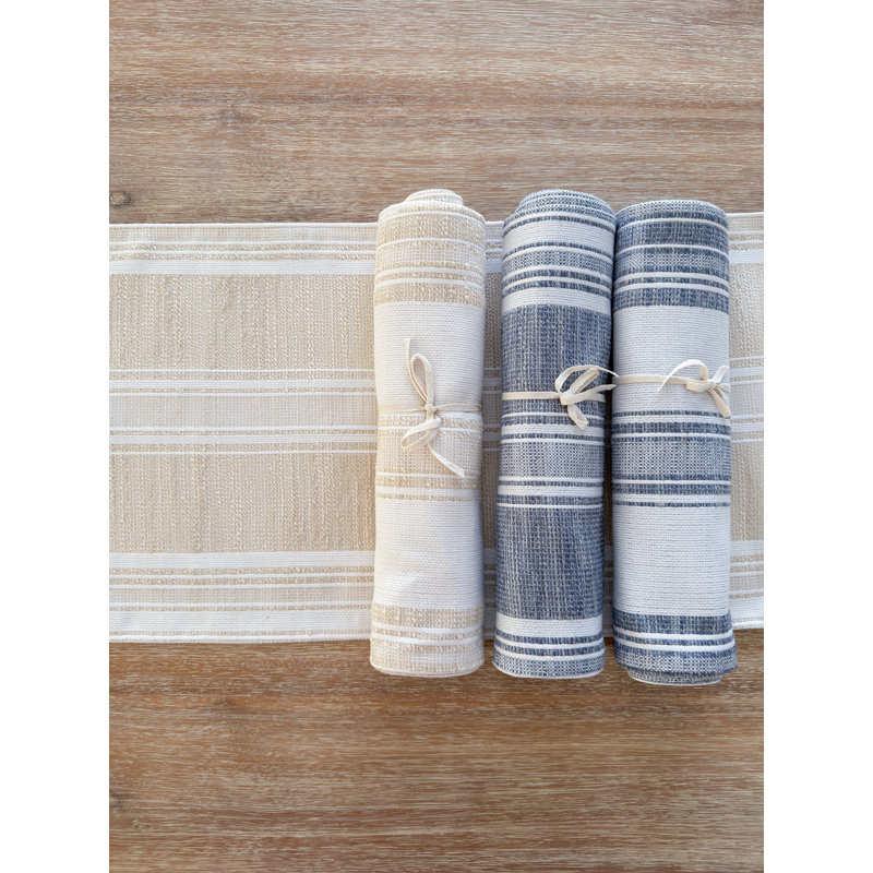 Striped Table Runnner, Indigo