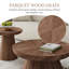 Ensemble de 2 tables basses rondes en noyer brun pour le salon -891857724
