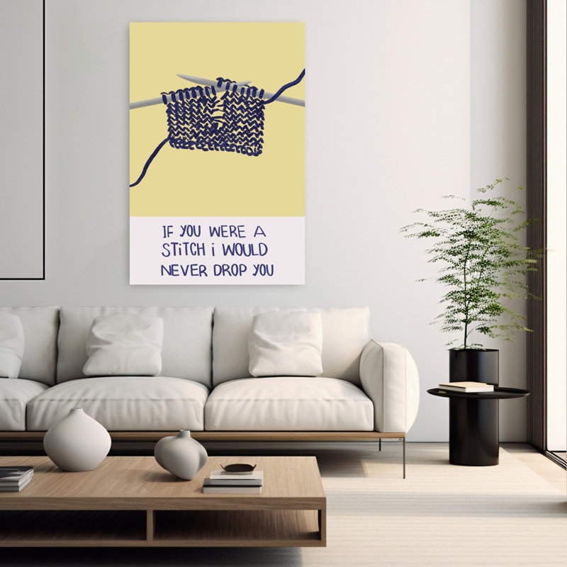 Knitting Love Note by Charlotte Trudgett - Wrapped Canvas Print, 152.4 cm H x 101.6 cm W