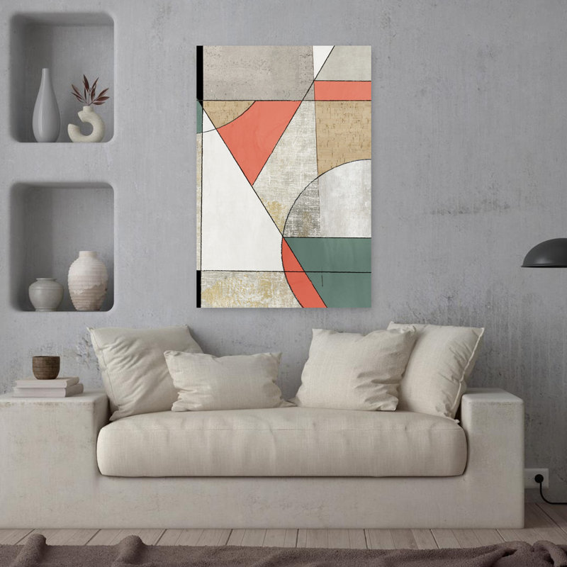 Art moderne abstrait géométrique, H 36 po x l 24 po