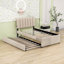 Lit plateforme tapissier en bois avec lit gigogne et tête de lit-1031538342-1031538340