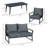 4 Piece Patio Furniture Set, Aluminum Conversation Set, Outdoor Garden Sofa Set With Armchairs, Loveseat, Center Coffee Table And Cushions