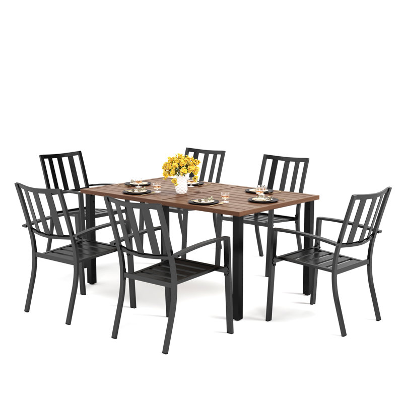 Ensemble de salle à manger rectangulaire pour 6 personnes 63,77 po Argyri