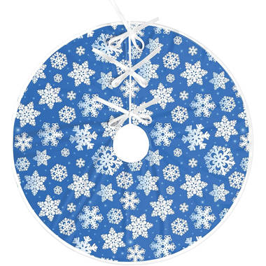 Arctic Enchantment Light Blue & White Embroidered Snowflake Square