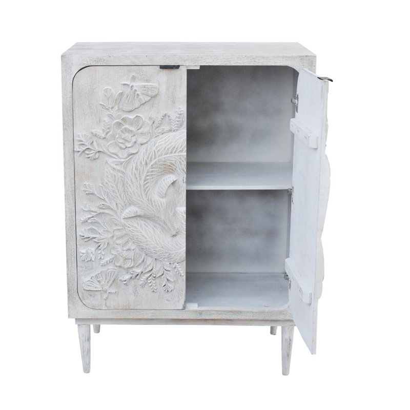 Armoire d'appoint 2 portes en bois massif Aidyen