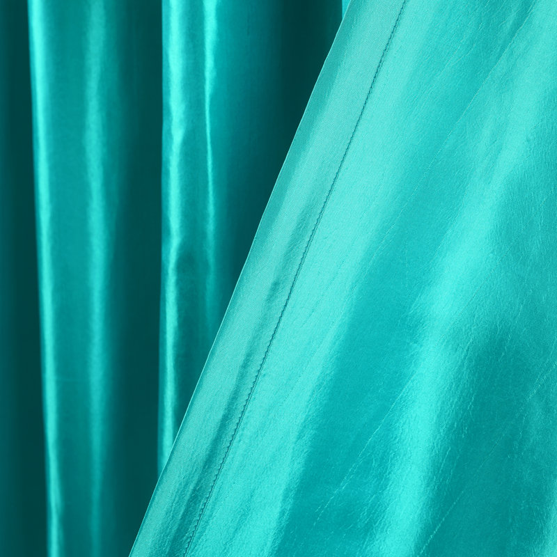 Panneaux de rideaux semi-transparents avec passe-tringle Gagliano, Turquoise, L 54 po x L 84 po