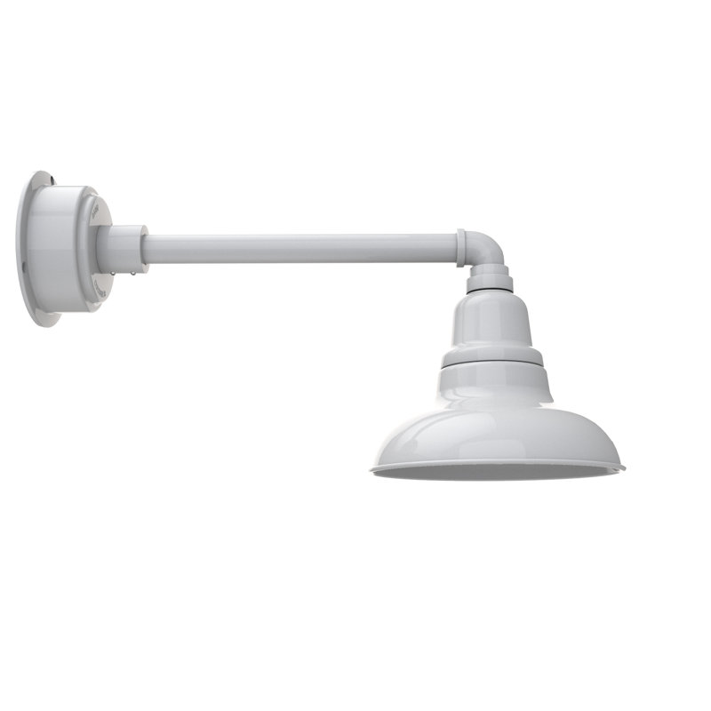 Luminaire de grange d’extérieur à del Idella, Blanc, H 9 po x l 8 po x P 25 po
