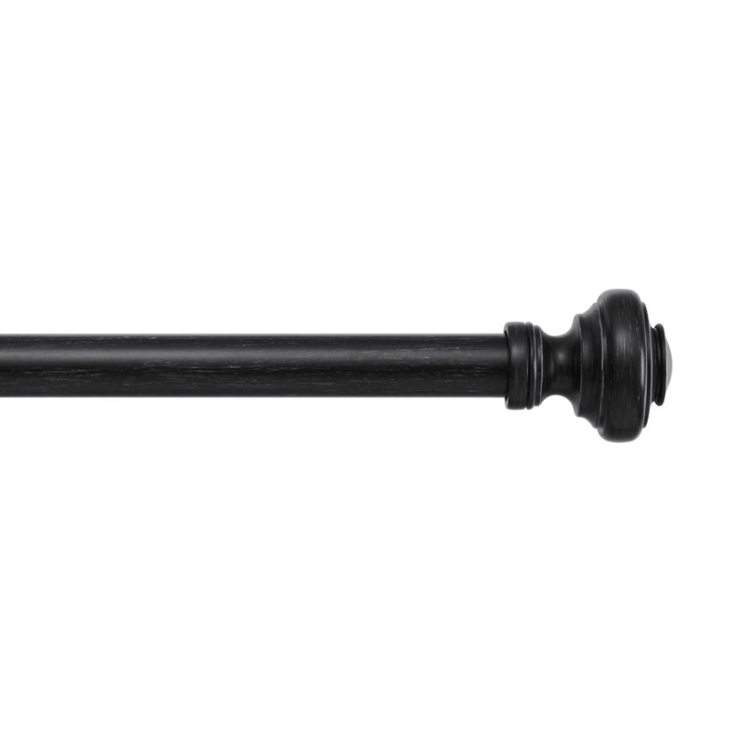 Black Steel Farmhouse Curtain Rod with Doorknob Finials