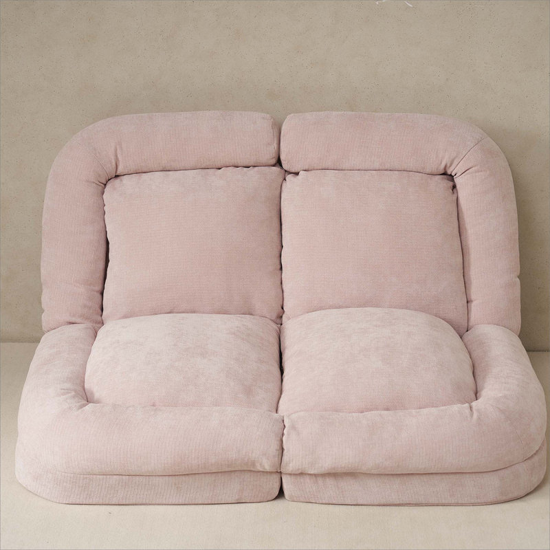 Le canapé-lit double convertible est la partie droite du produit complet., Rose