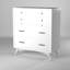  Commode 38 po à quatre tiroirs en bois massif blanc